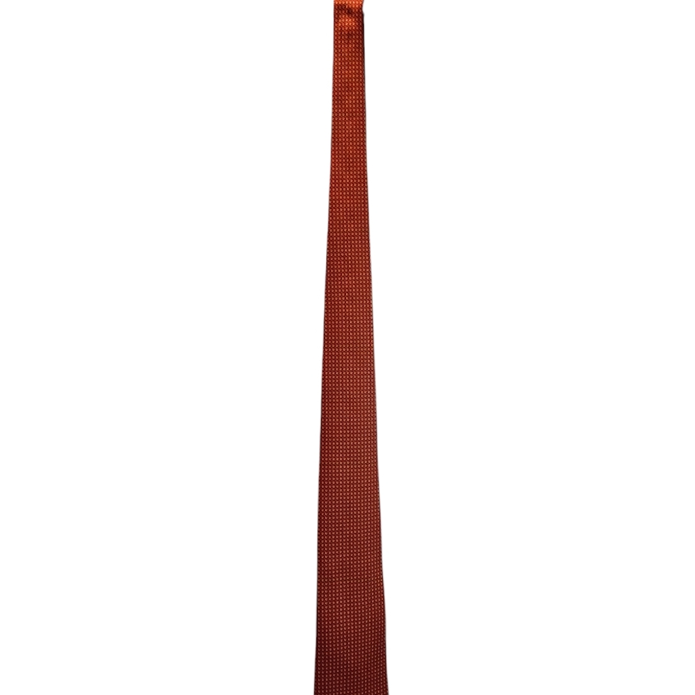 Hermes-Paris Tie NWT 100% Silk color pot iron/orange clair